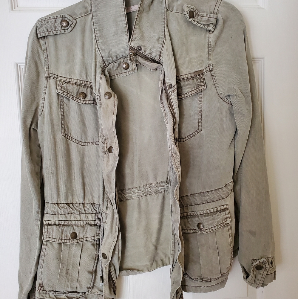 Military Style Anorak Jacket, Max Jeans (S, Green)